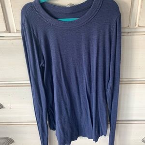Blue ribbed long sleeve
